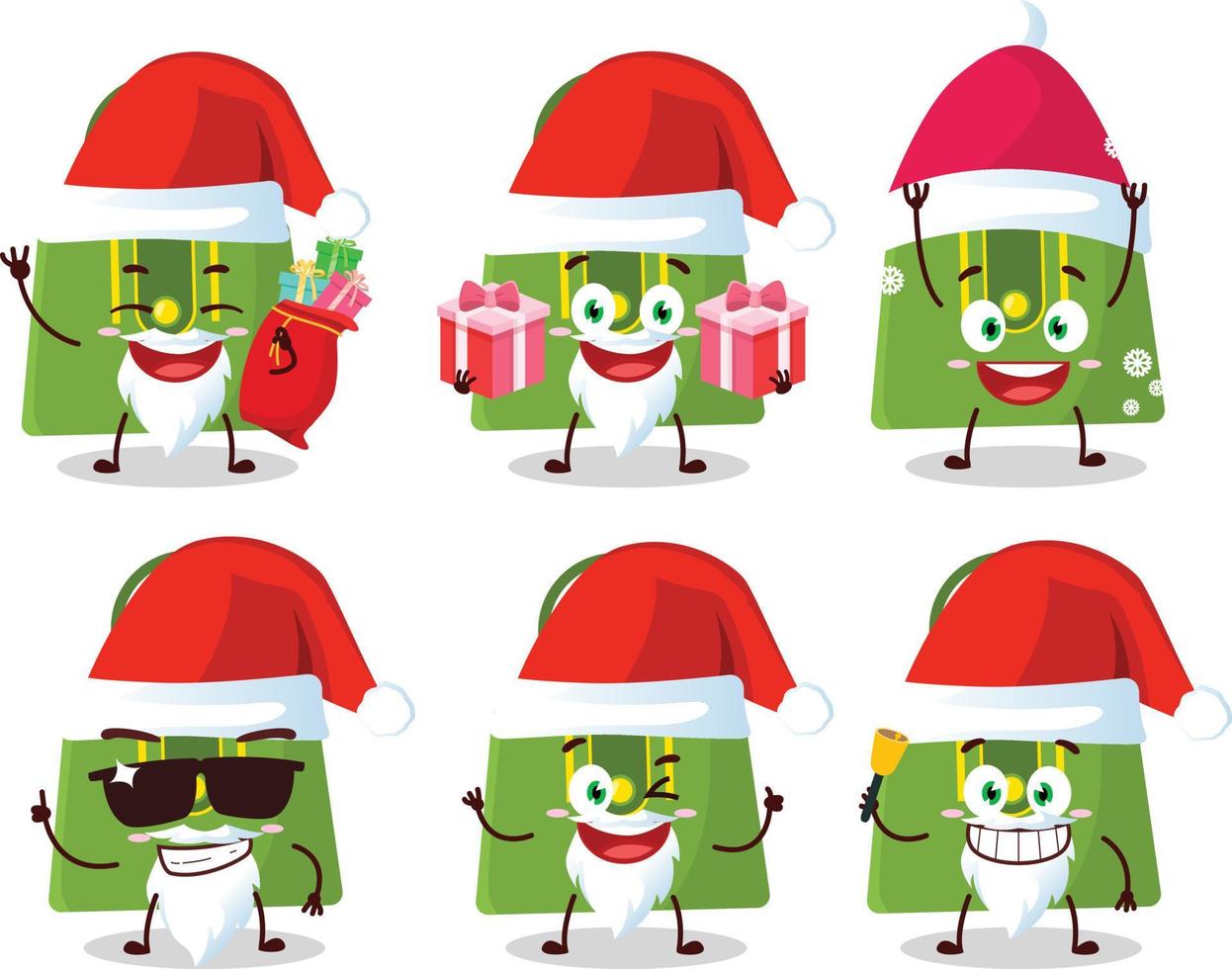 de kerstman claus emoticons met Dames zak tekenfilm karakter vector