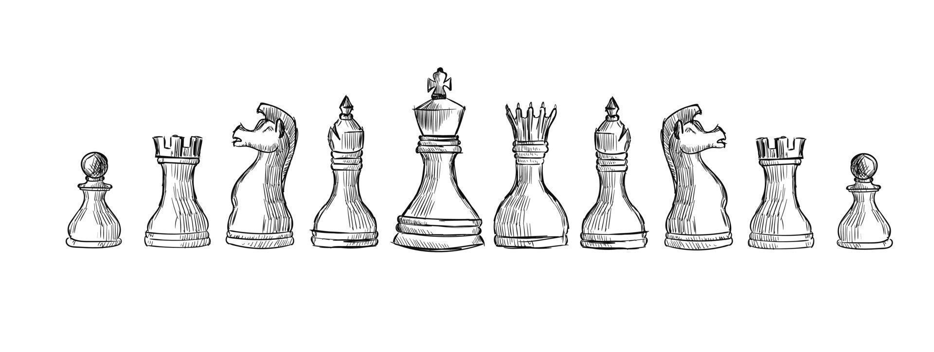 schaak stuk pictogrammen. bord spel. zwart geïsoleerd Aan grijs achtergrond. vector illustratie.