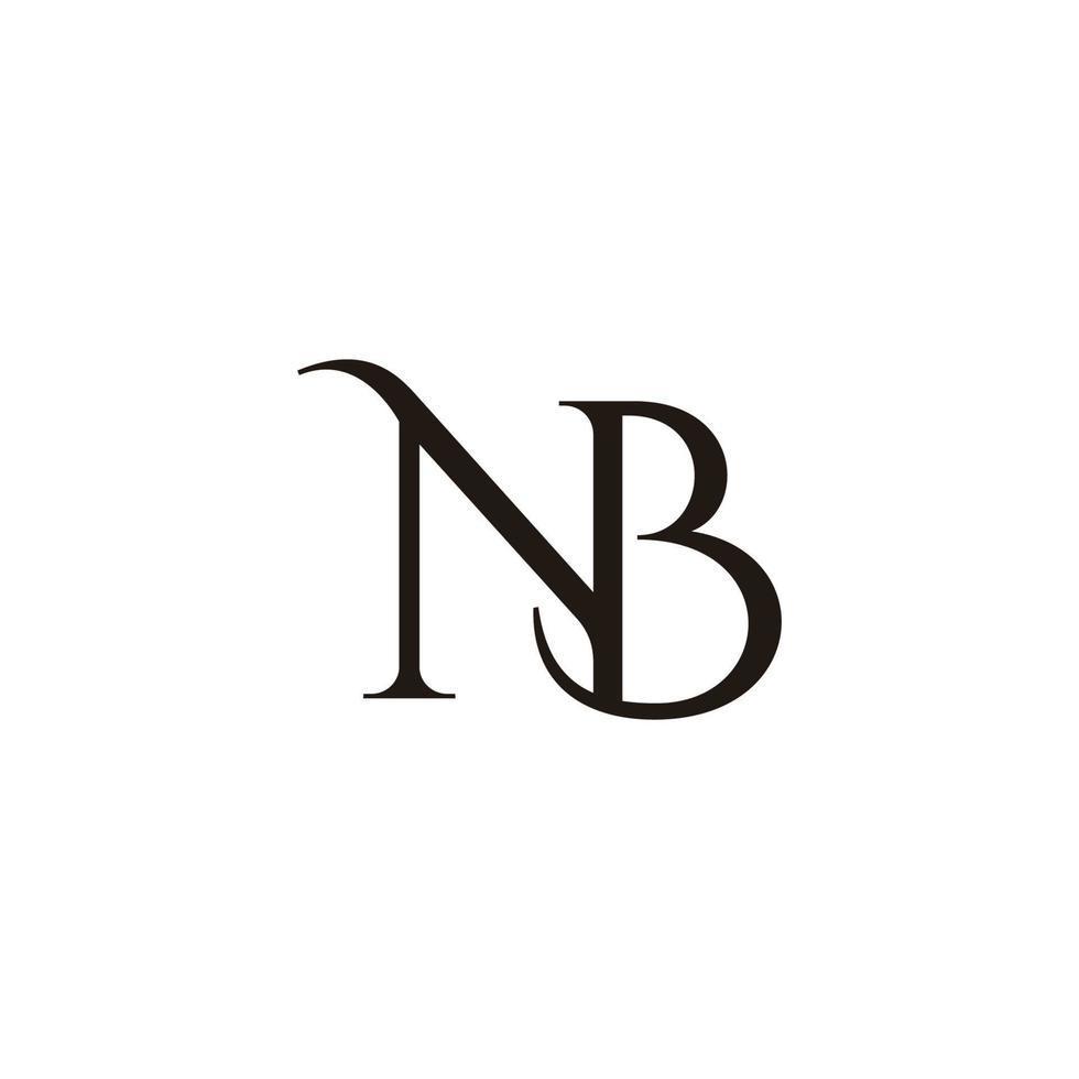 brief nb gekoppeld curves gemakkelijk logo vector