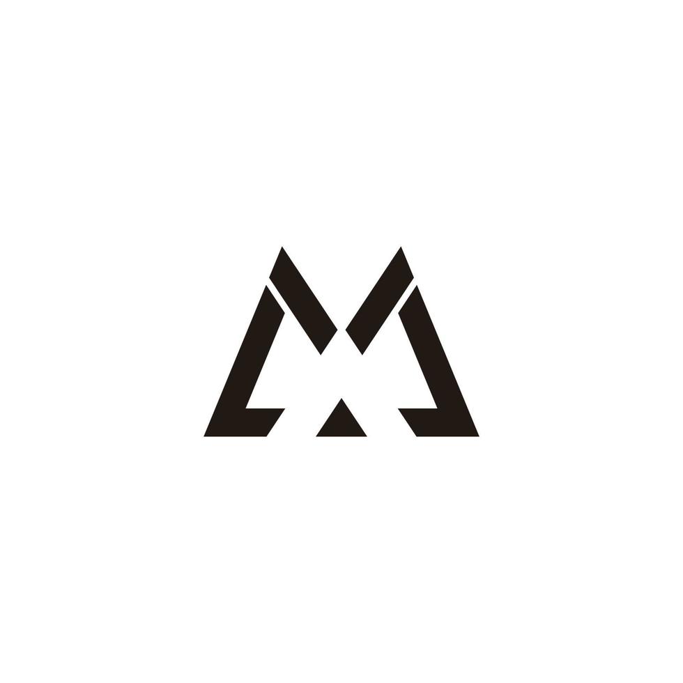 abstract brief m driehoek gemakkelijk meetkundig mozaïek- vlak logo vector