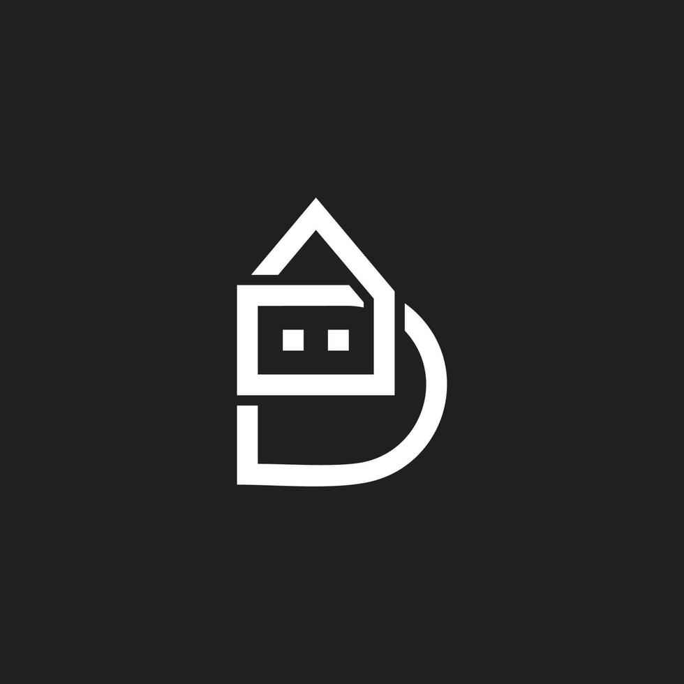 brief d huis venster gemakkelijk logo vector