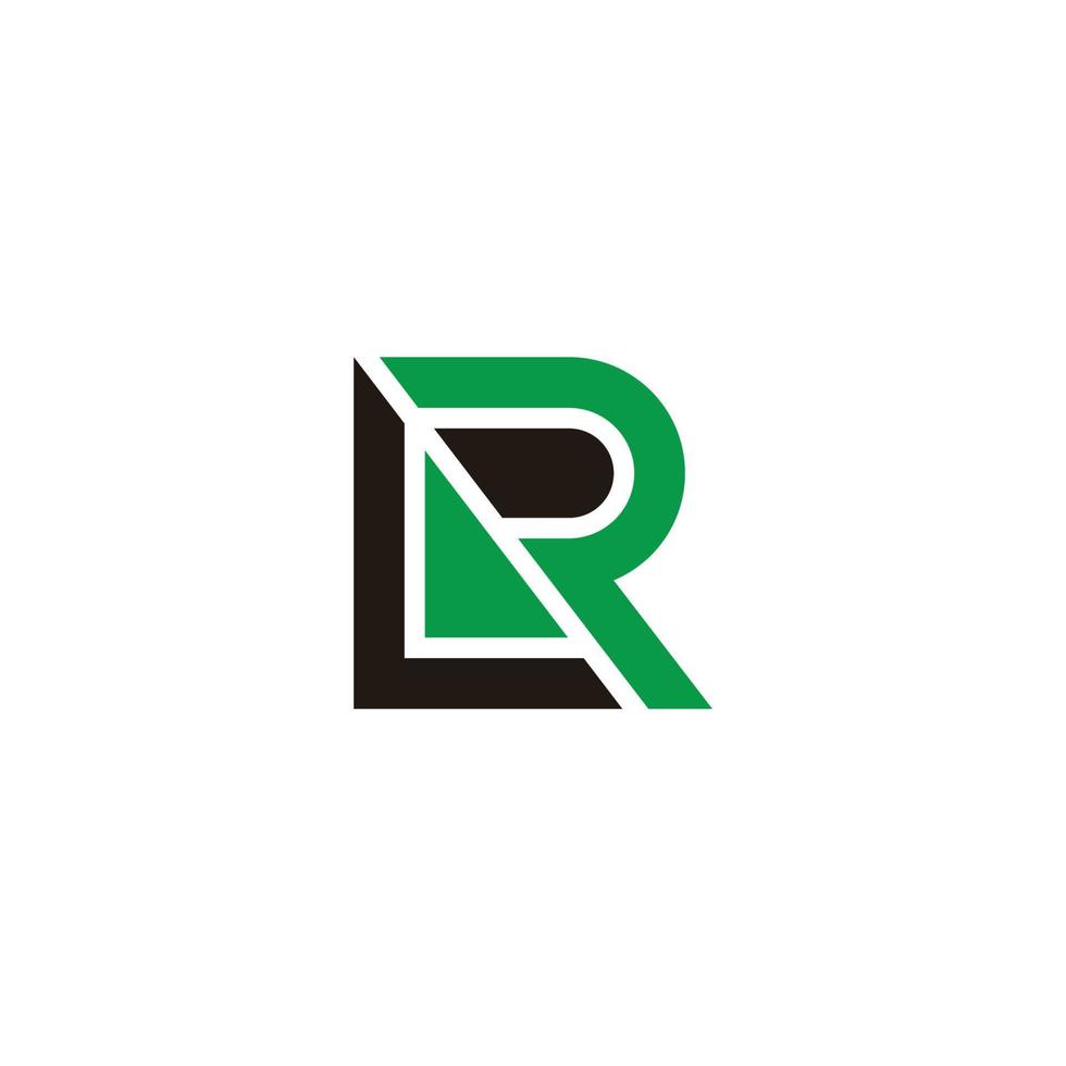 brief lr kleurrijk meetkundig gemakkelijk logo vector