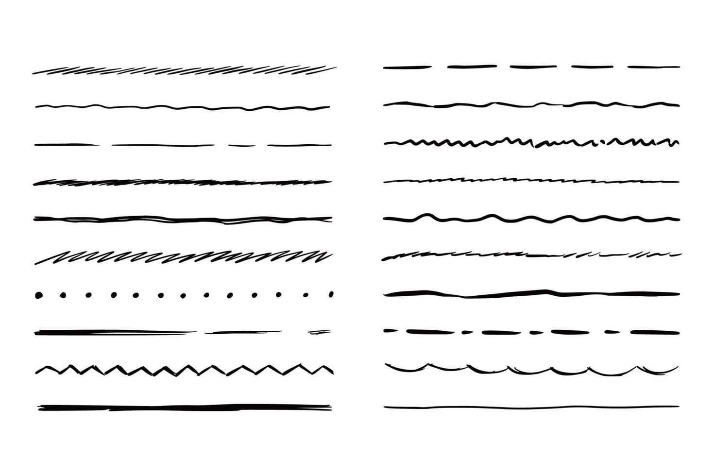 hand- getrokken lijn set. schetsen kattebelletje vector