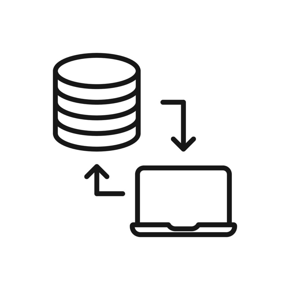 bewerkbare icoon van wolk berekenen server delen gegevens naar laptop, vector illustratie geïsoleerd Aan wit achtergrond. gebruik makend van voor presentatie, website of mobiel app