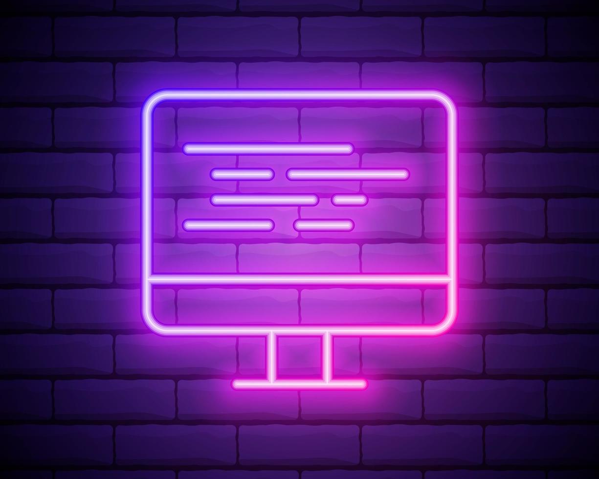 codering neon pictogram vector