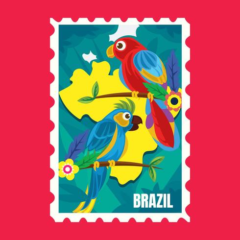 Briefkaart 2 van Brazilië vector