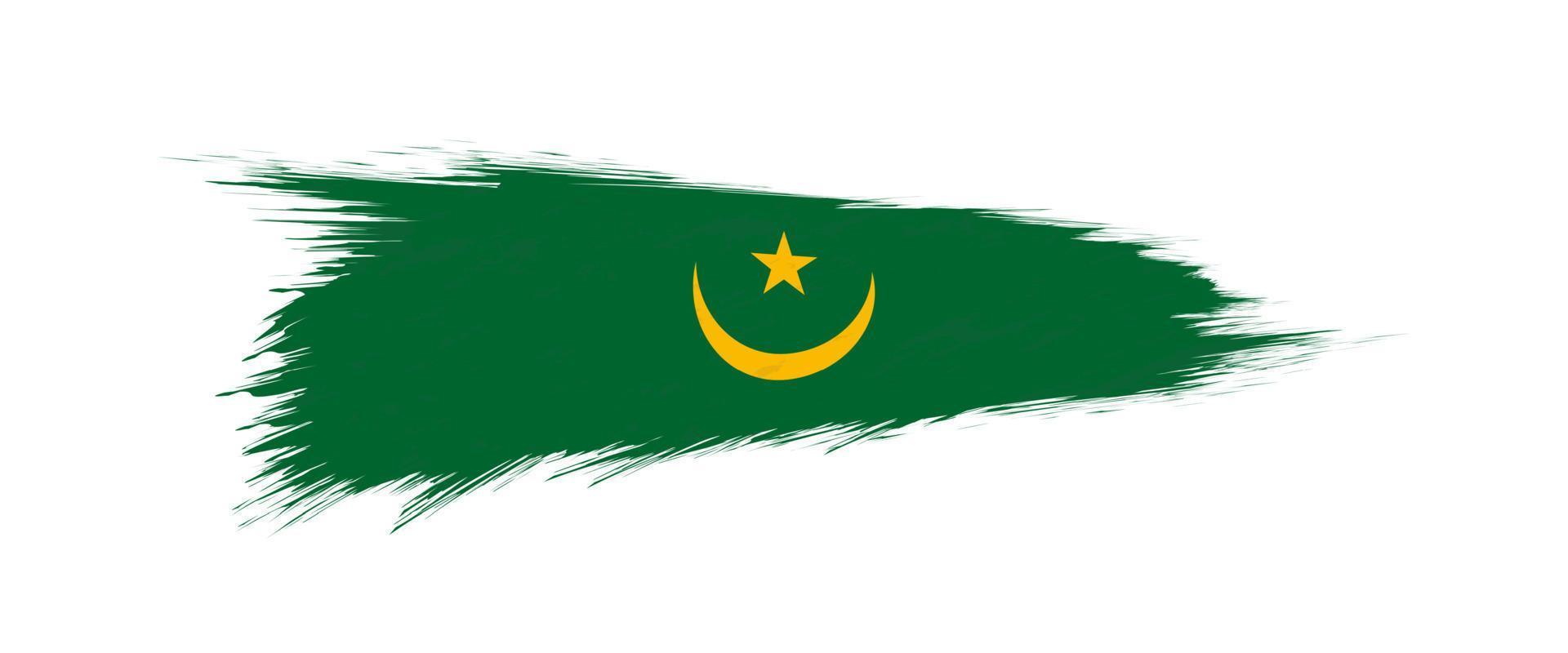 vlag van mauritania in grunge borstel hartinfarct. vector