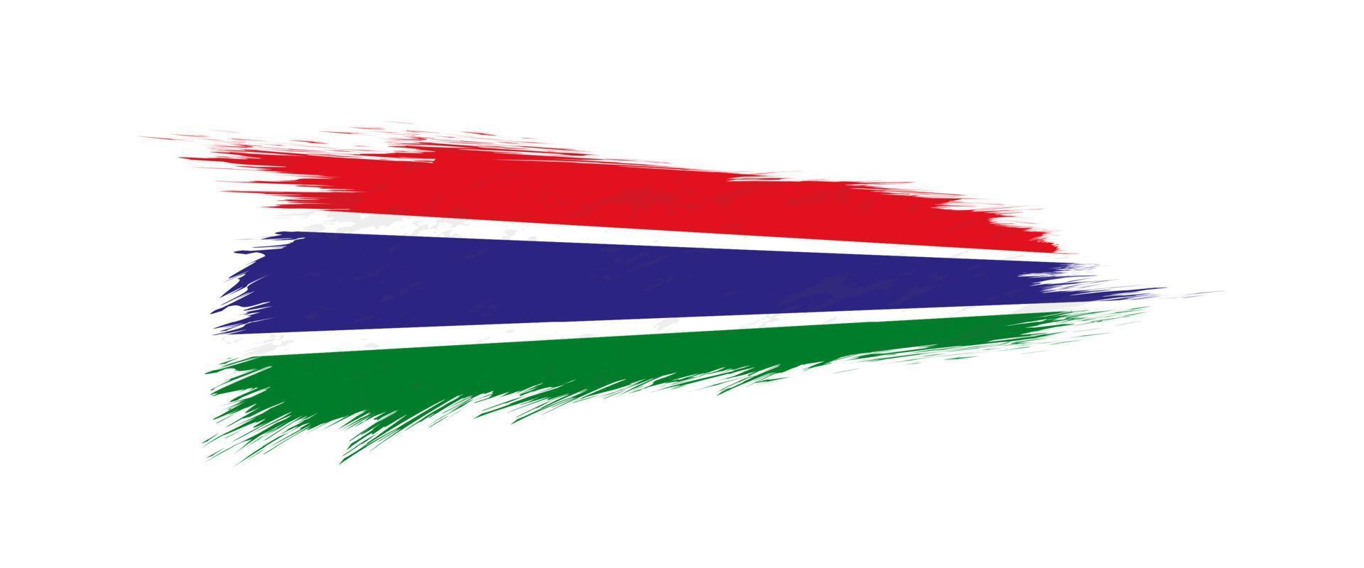 vlag van Gambia in grunge borstel hartinfarct. vector