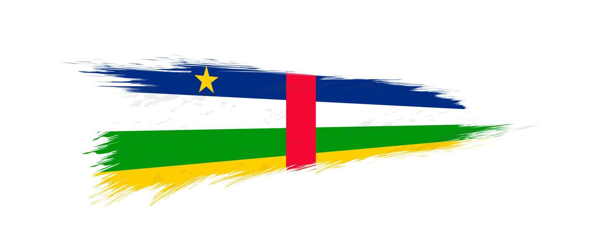 vlag van centraal Afrikaanse republiek in grunge borstel hartinfarct. vector