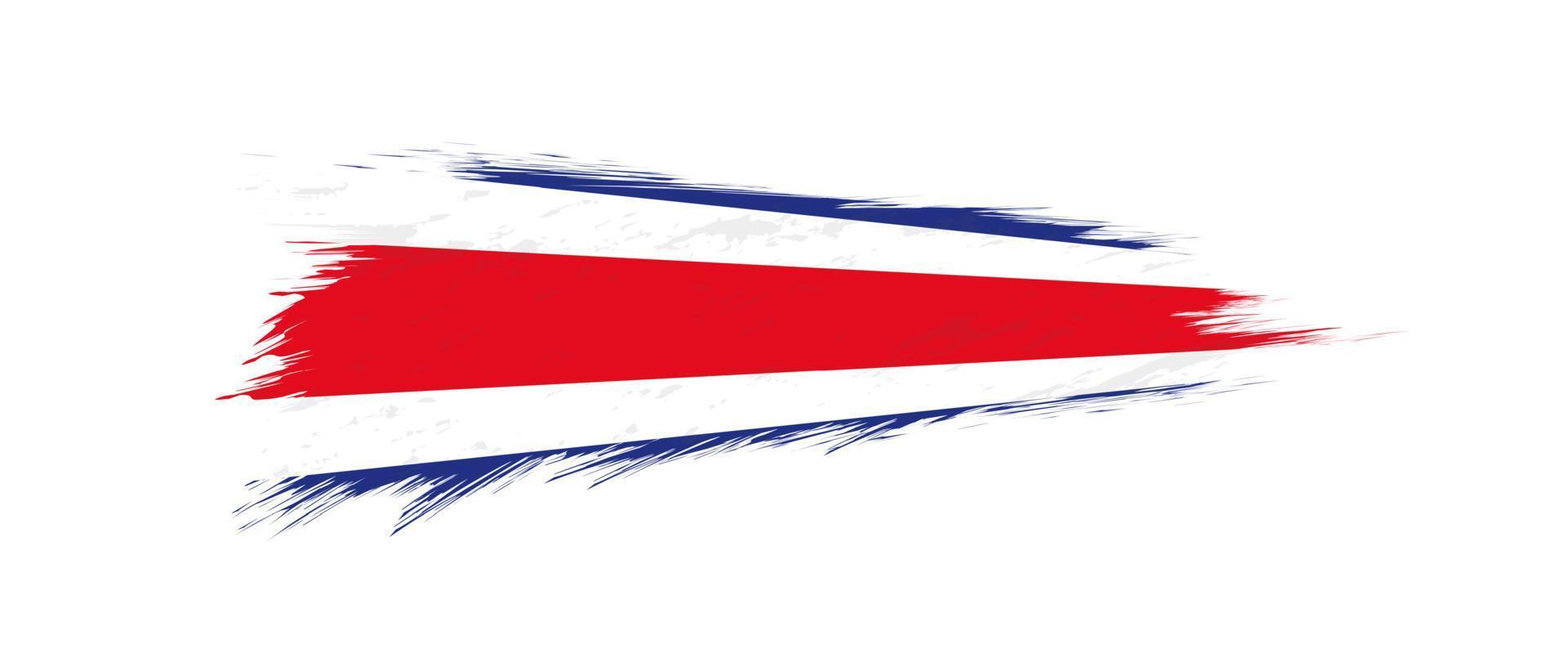 vlag van costa rica in grunge borstel hartinfarct. vector