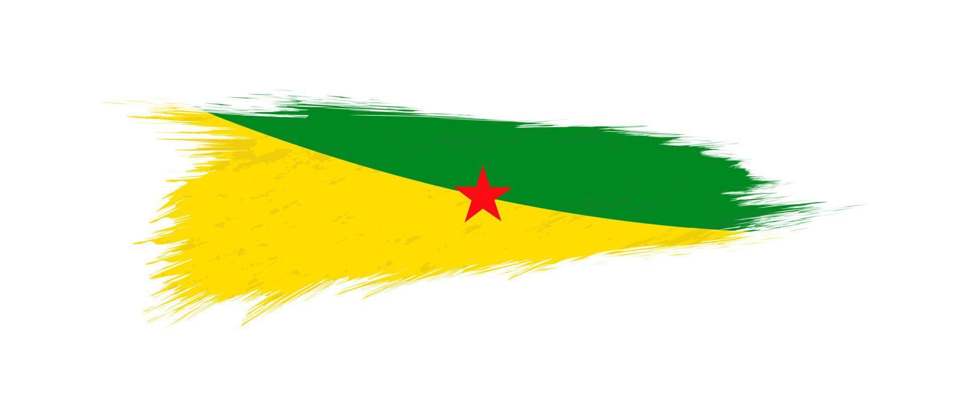 vlag van Frans Guyana in grunge borstel hartinfarct. vector