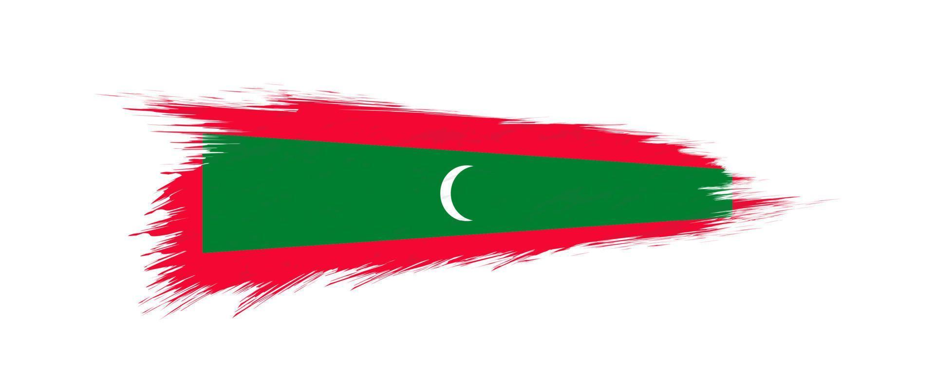 vlag van Maldiven in grunge borstel hartinfarct. vector