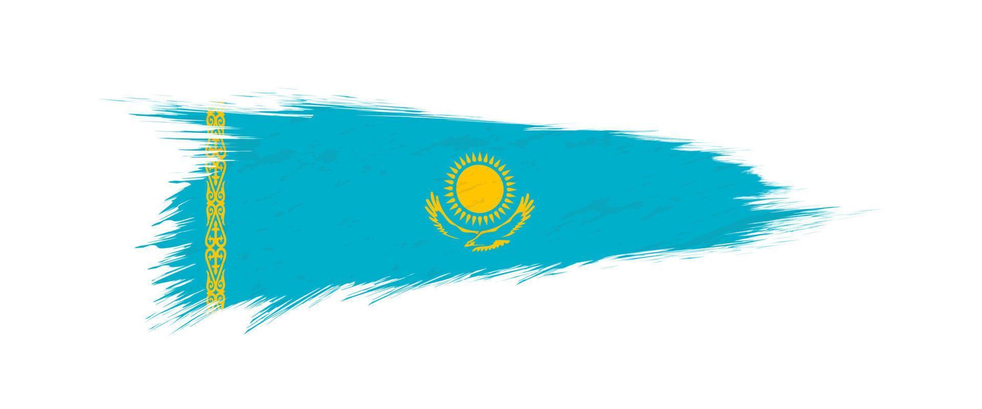 vlag van Kazachstan in grunge borstel hartinfarct. vector