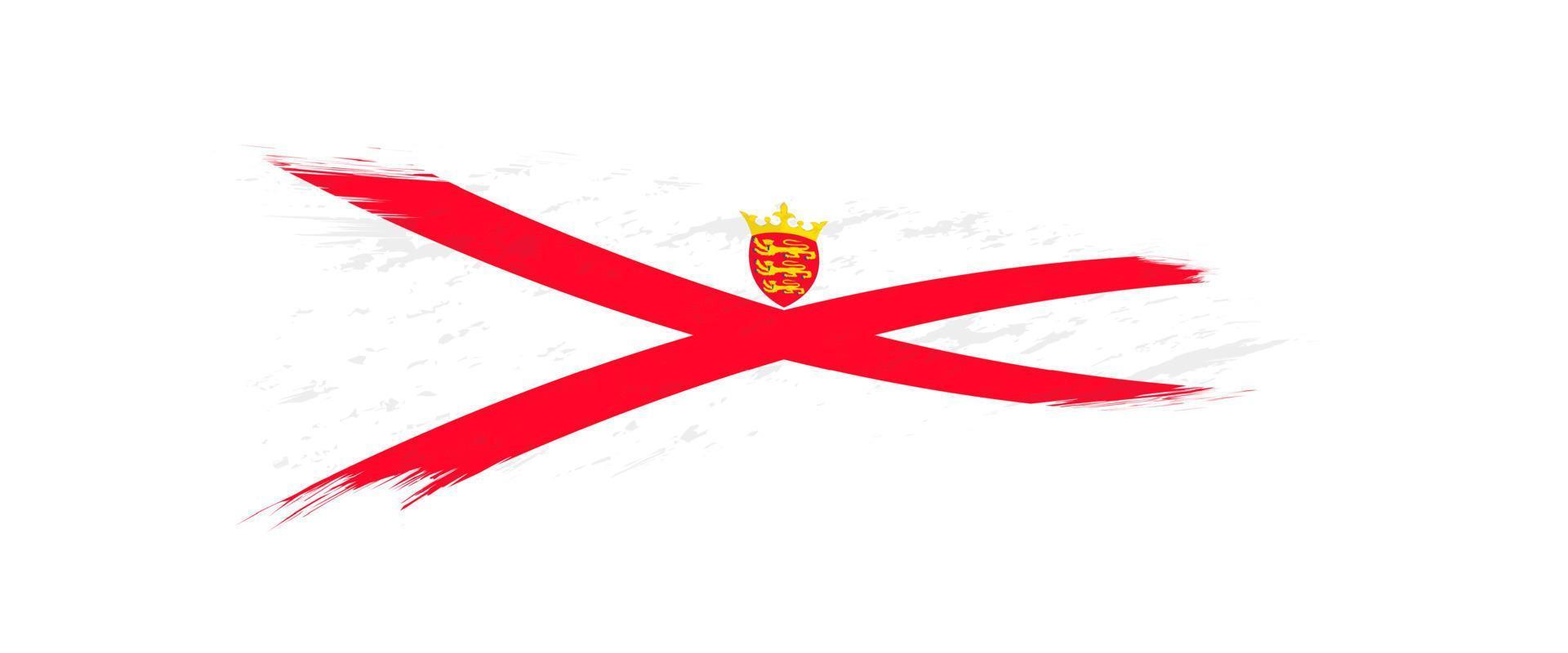 vlag van Jersey in grunge borstel hartinfarct. vector