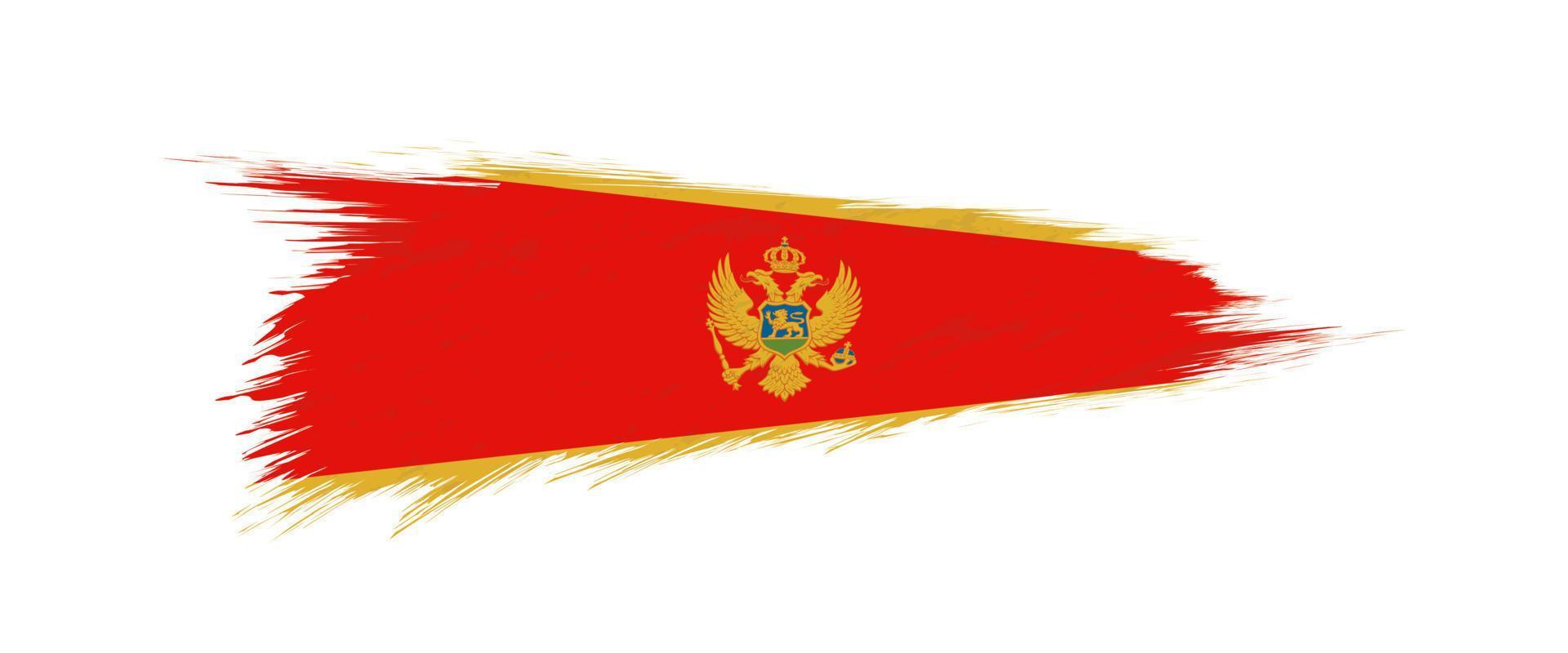 vlag van Montenegro in grunge borstel hartinfarct. vector