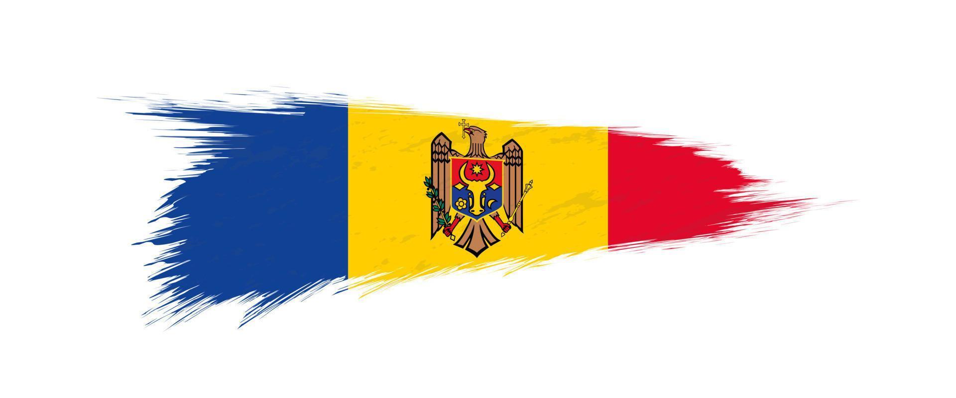 vlag van Moldavië in grunge borstel hartinfarct. vector