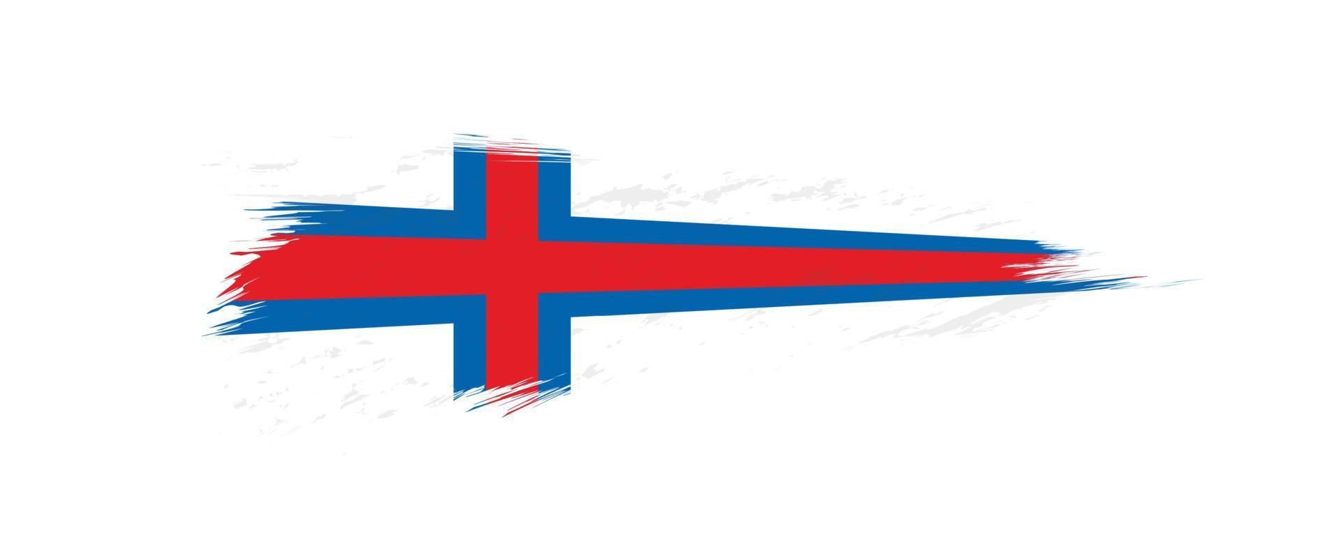vlag van Faeröer eilanden in grunge borstel hartinfarct. vector