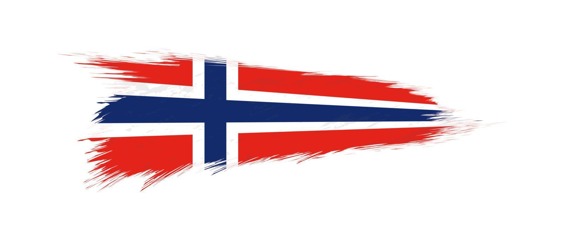 vlag van Noorwegen in grunge borstel hartinfarct. vector