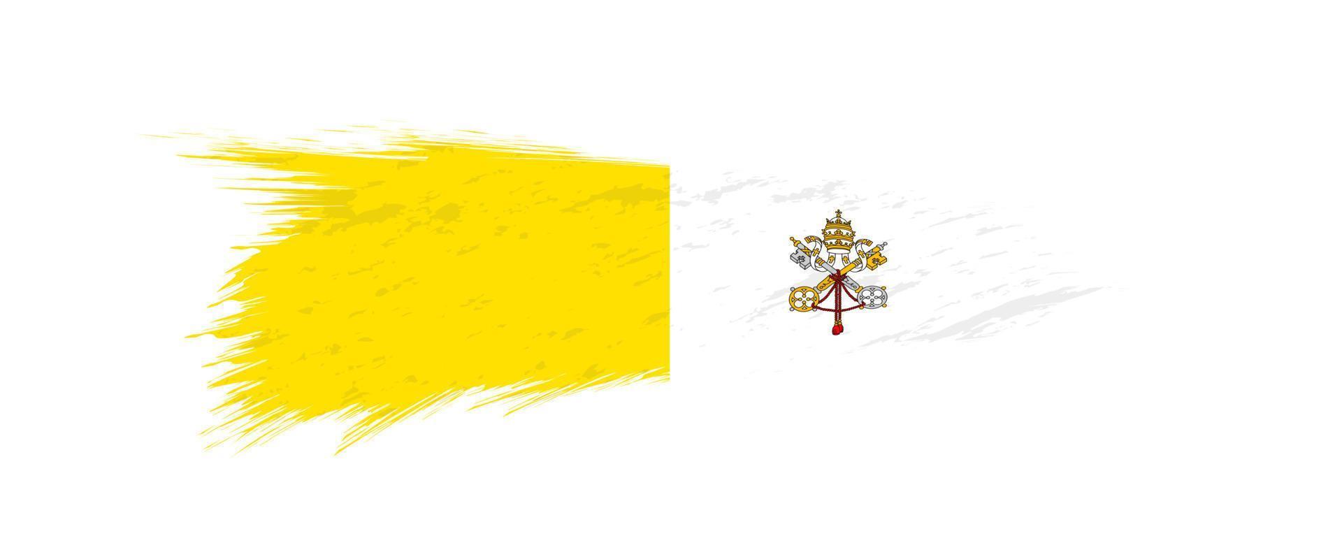 vlag van Vaticaan stad in grunge borstel hartinfarct. vector