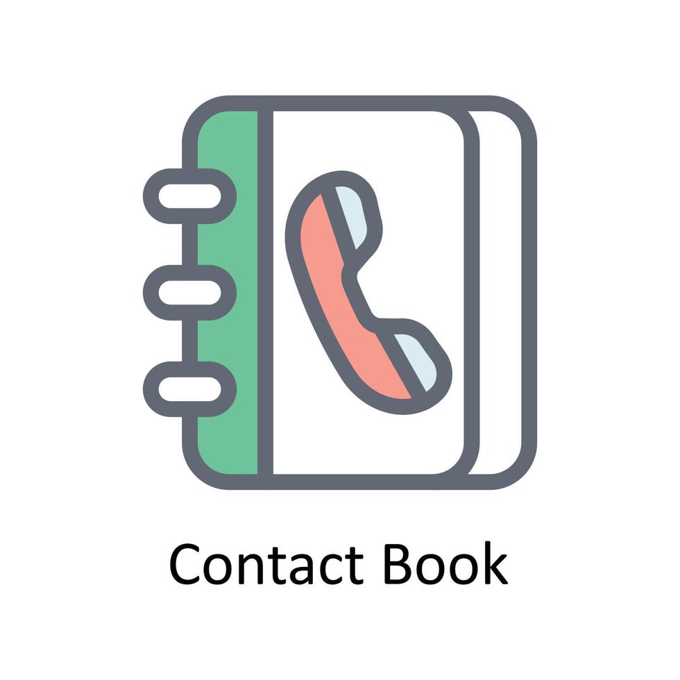 contact boek vector vullen schets pictogrammen. gemakkelijk voorraad illustratie voorraad