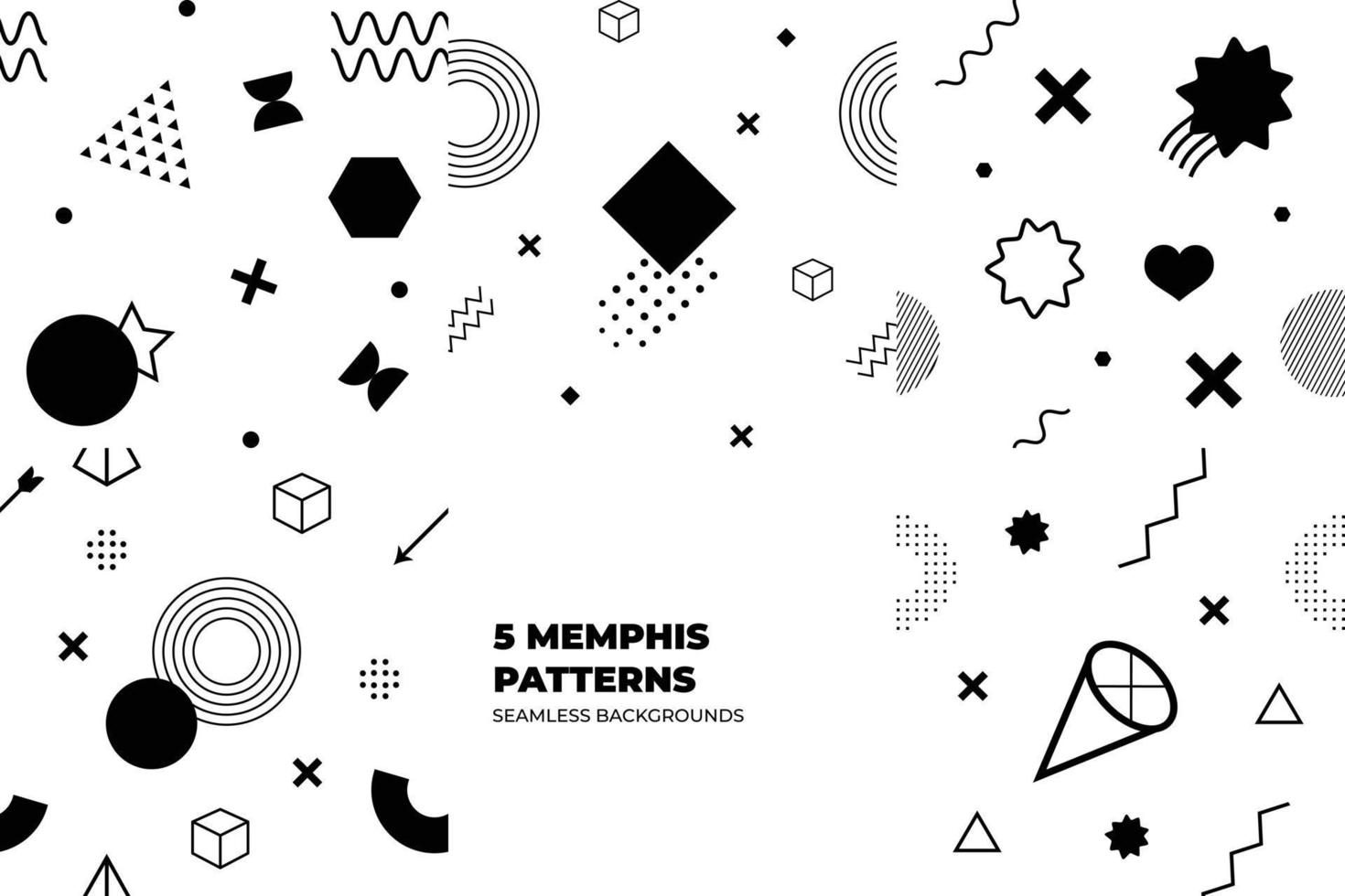 Memphis achtergrond reeks vector