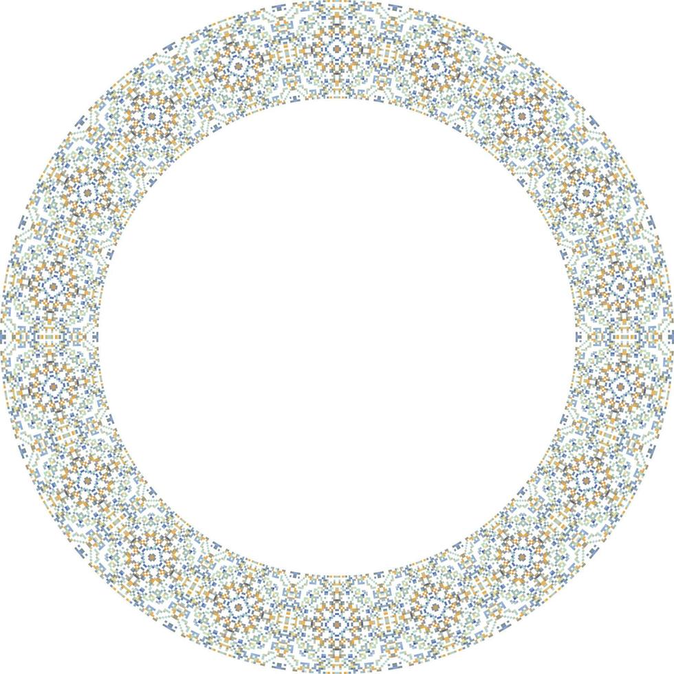 cirkel kader met bloemen motieven in pastel kleuren Aan wit achtergrond vector