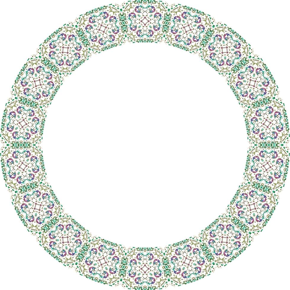 ronde kader met abstract bloemen patroon. vector illustratie geïsoleerd Aan wit achtergrond.