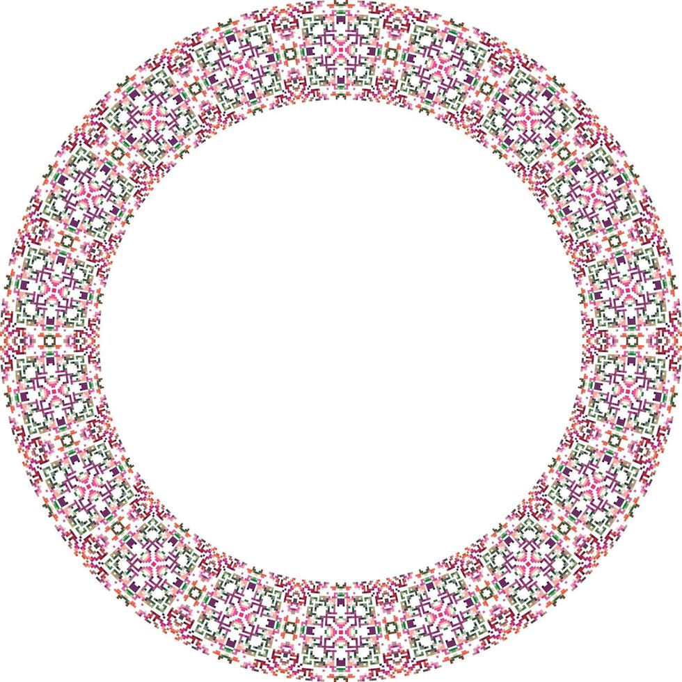 decoratief ronde kader met bloemen patroon Aan wit achtergrond. vector illustratie.