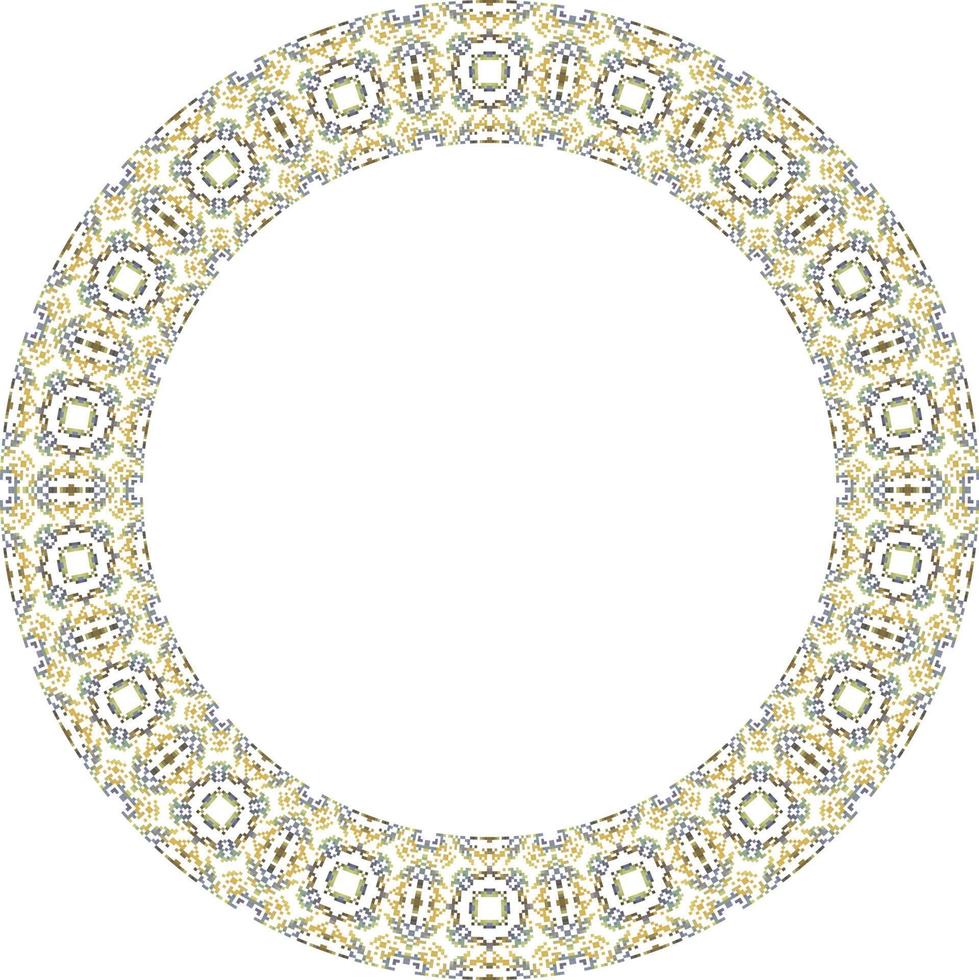 decoratief ronde kader met bloemen patroon Aan wit achtergrond. vector illustratie.