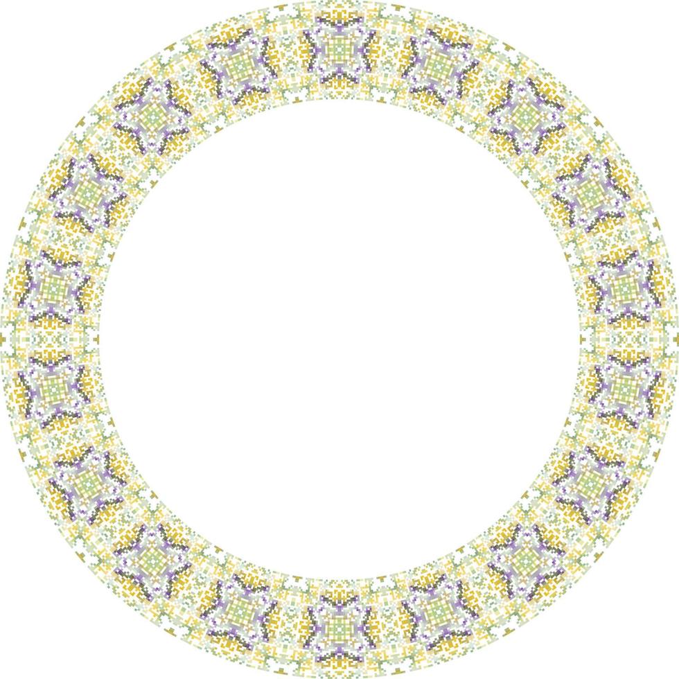 decoratief ronde kader met bloemen patroon. elegant element voor ontwerp in oostelijk stijl, plaats voor tekst. bloemen grens. kant illustratie voor uitnodigingen en groet kaarten. vector