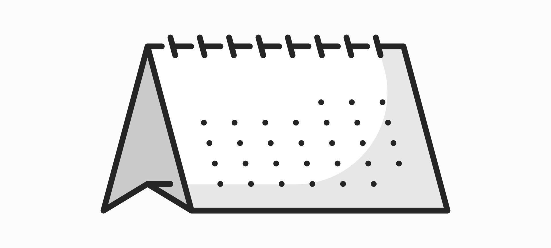 bureau of tafel spiraal kalender schets icoon vector