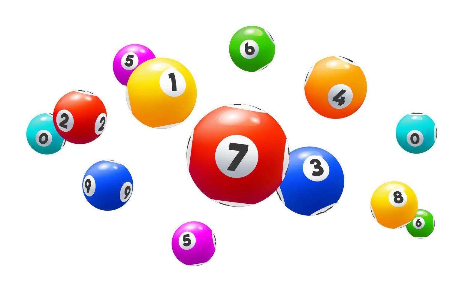 bingo ballen, geïsoleerd 3d vector loterij of lotto