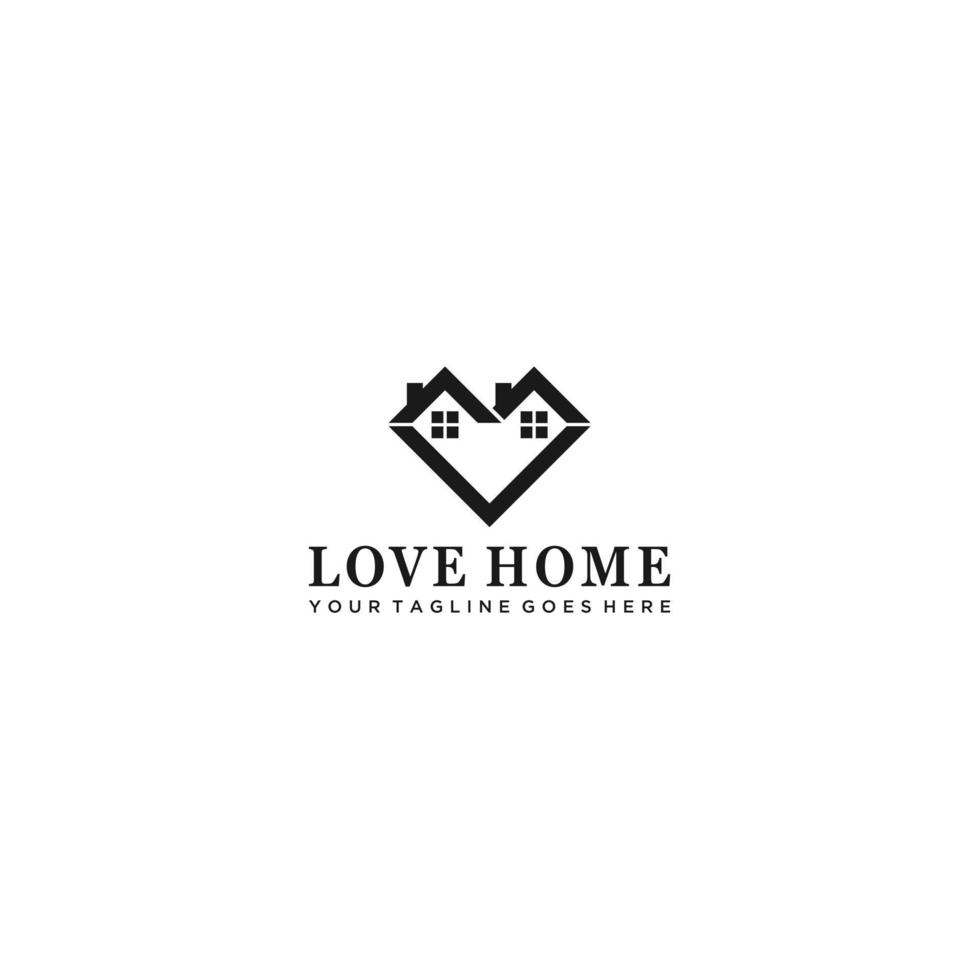 huis met hart vorm logo ontwerp, modern en gemakkelijk liefde huis icoon vector. vector