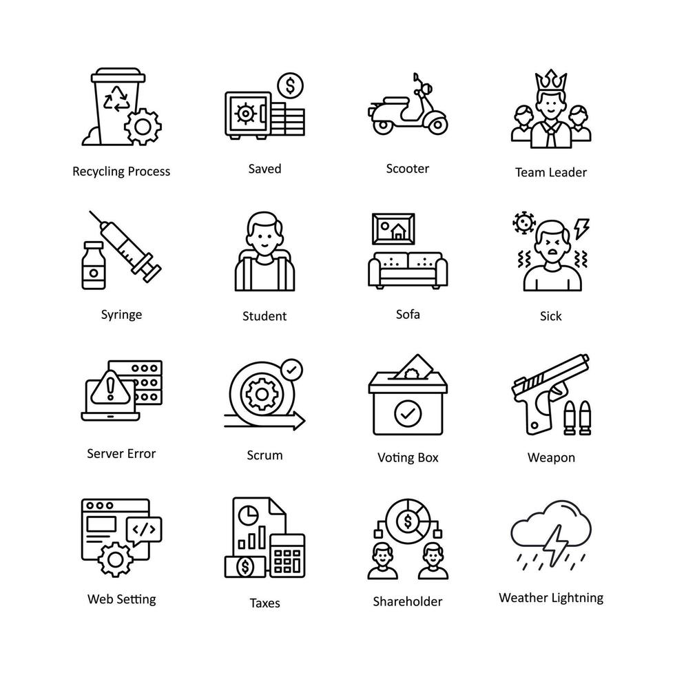 Diversen vector schets icoon ontwerp illustratie. medisch symbool Aan wit achtergrond eps 10 het dossier reeks 3