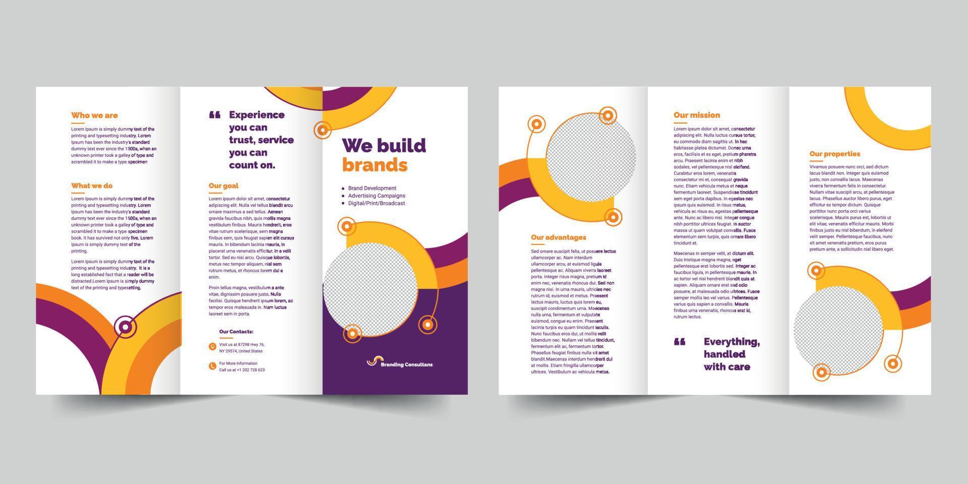 branding consultant drievoud brochure sjabloon, folder vector lay-out drievoud mockup pro vector