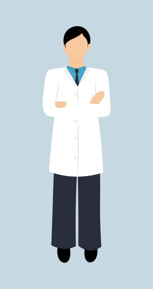 mannetje dokter in een wit medisch jas. vector illustratie