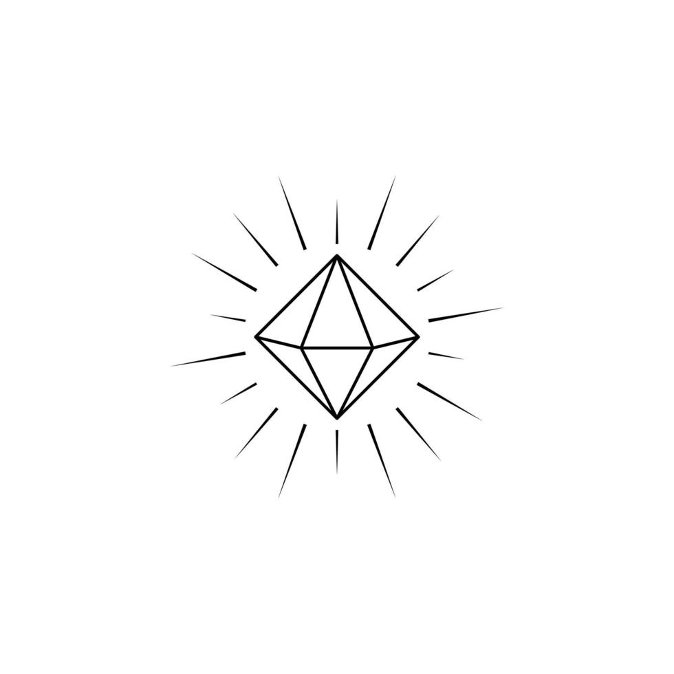 glimmend edelsteen diamant illustratie logo vector