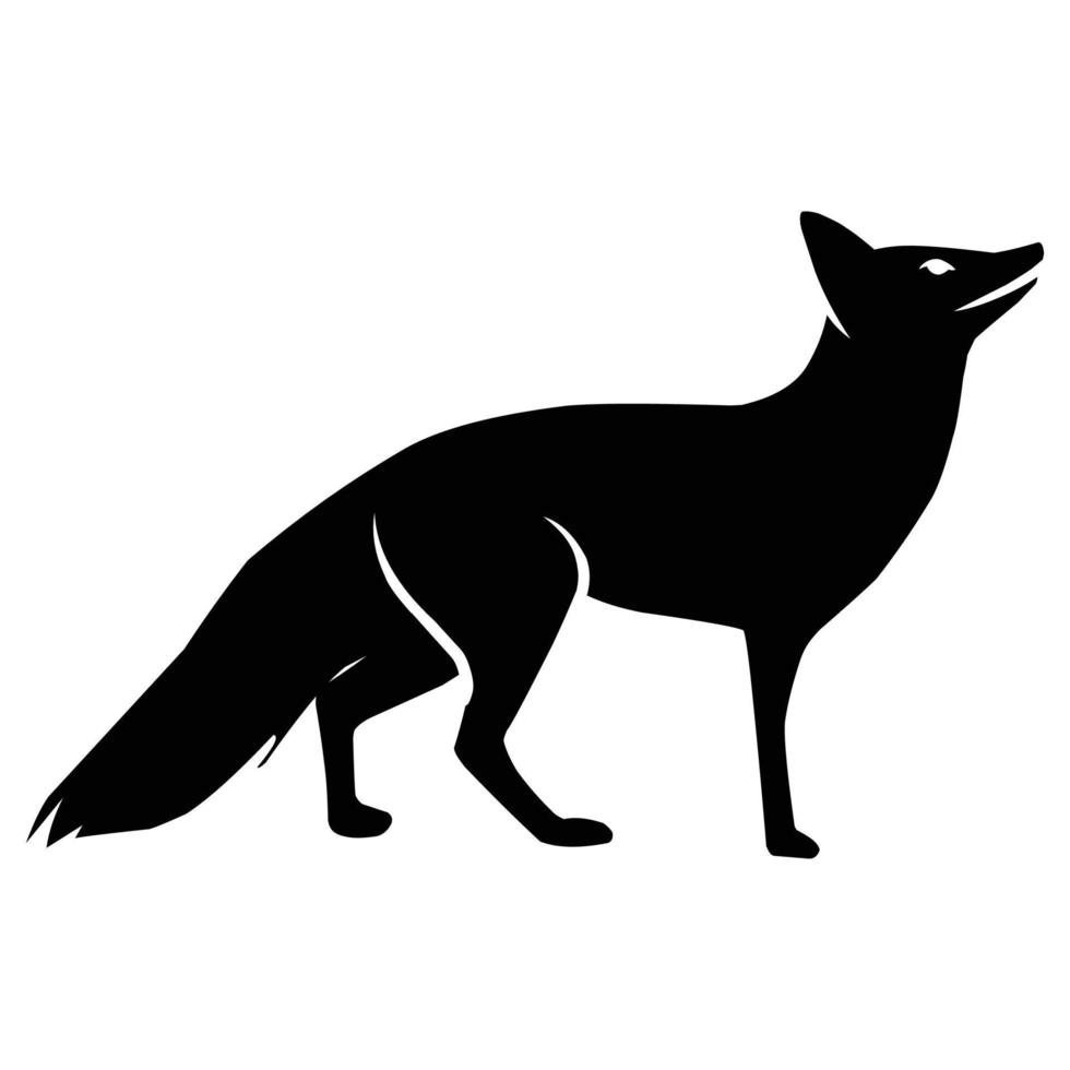 vos silhouet zwart vector. dieren in het wild silhouetten vector