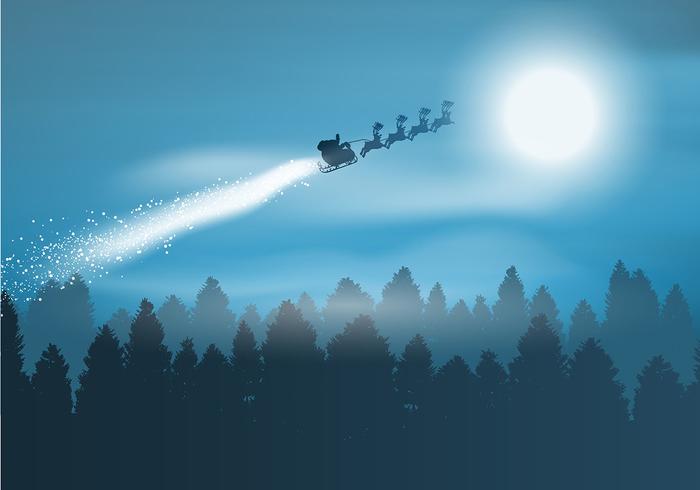 Santa in the sky vector