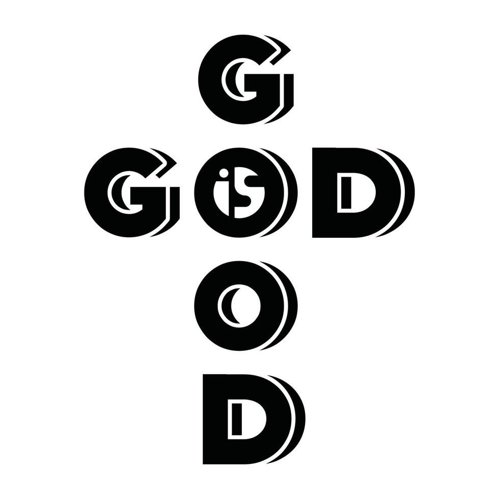 Evangelie typografie god is mooi zo vector illustratie