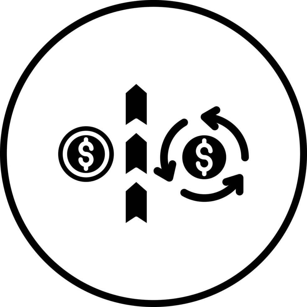 circulaire vs lineair besparen vector icoon stijl