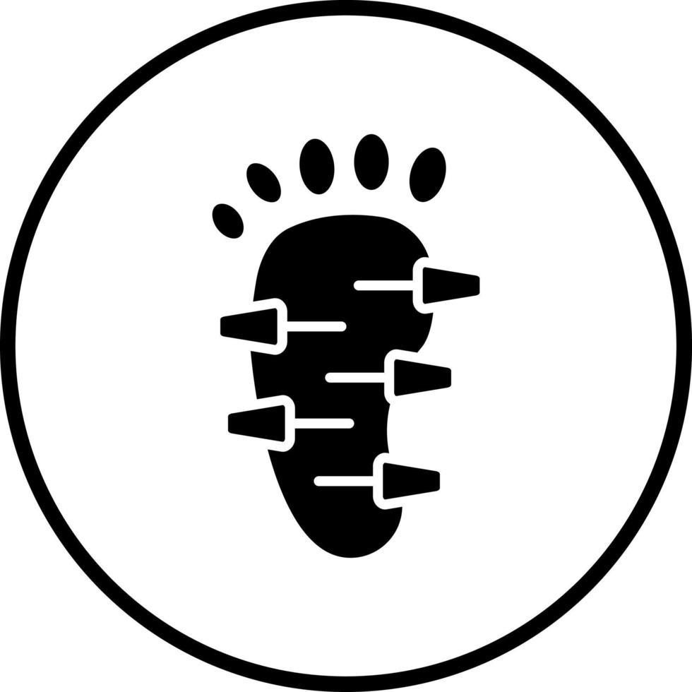 voet acupunctuur vector icoon stijl