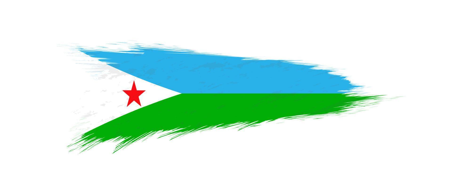vlag van Djibouti in grunge borstel hartinfarct. vector
