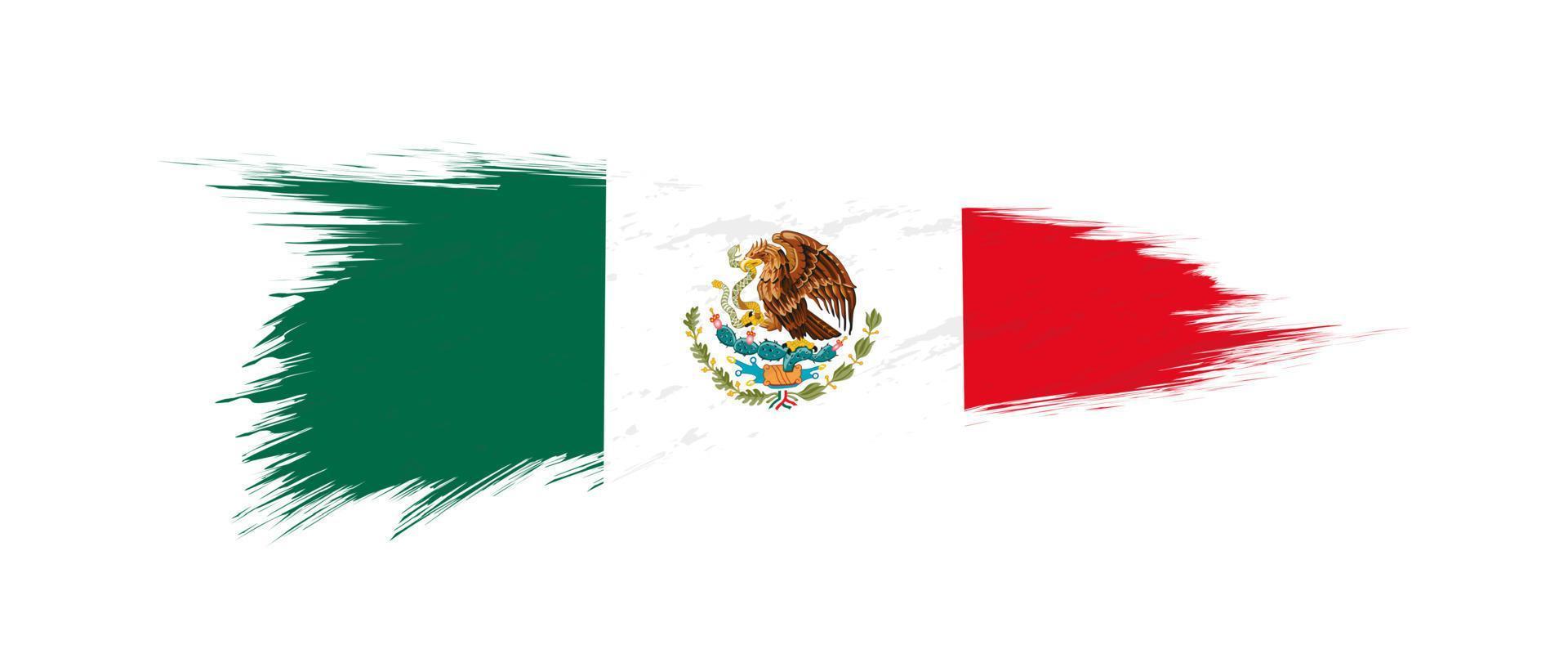 vlag van Mexico in grunge borstel hartinfarct. vector