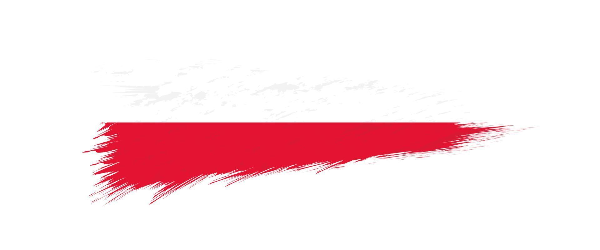 vlag van Polen in grunge borstel hartinfarct. vector