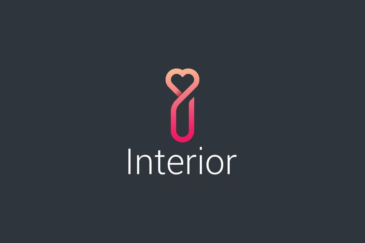 brief ik minimaal huis interieur minnaar logo vector