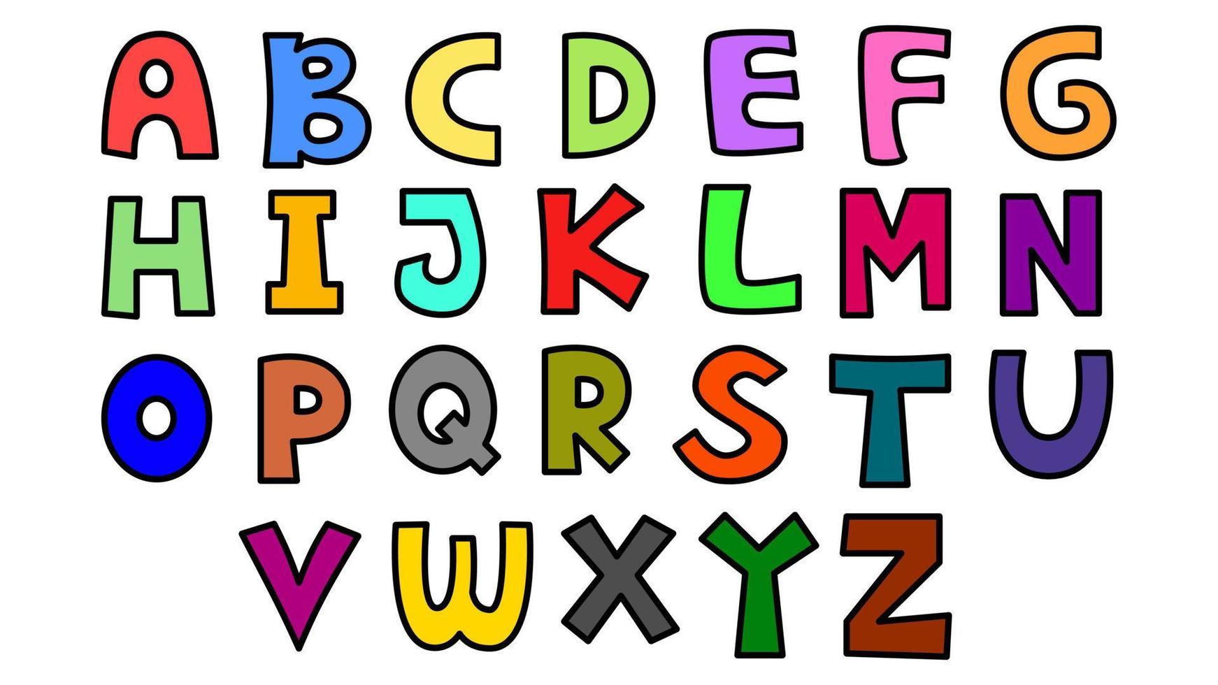 kleurrijk hoofdletters alfabet Aan wit achtergrond illustratie voor sjabloon, ontwerp, behang, afdrukken vector