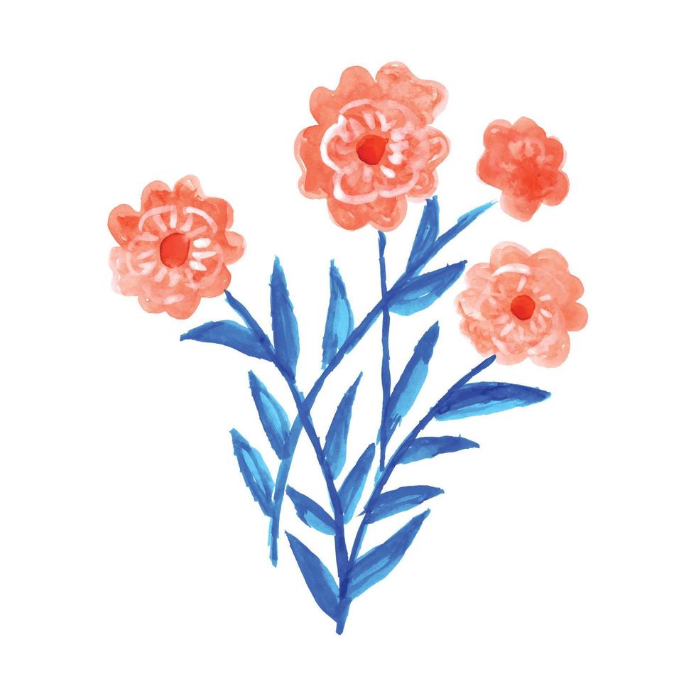 een waterverf schilderij van bloemen Aan een wit achtergrond. kleurrijk waterverf bloem ontwerp. waterverf bloem illustratie vector