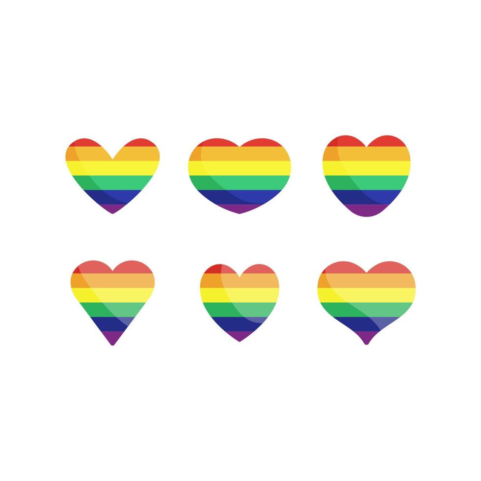 lgbt regenboog vlag in harten vorm geven aan. homo, lesbienne, biseksueel, trans, vreemd trots liefde symbool van seksueel verscheidenheid vector