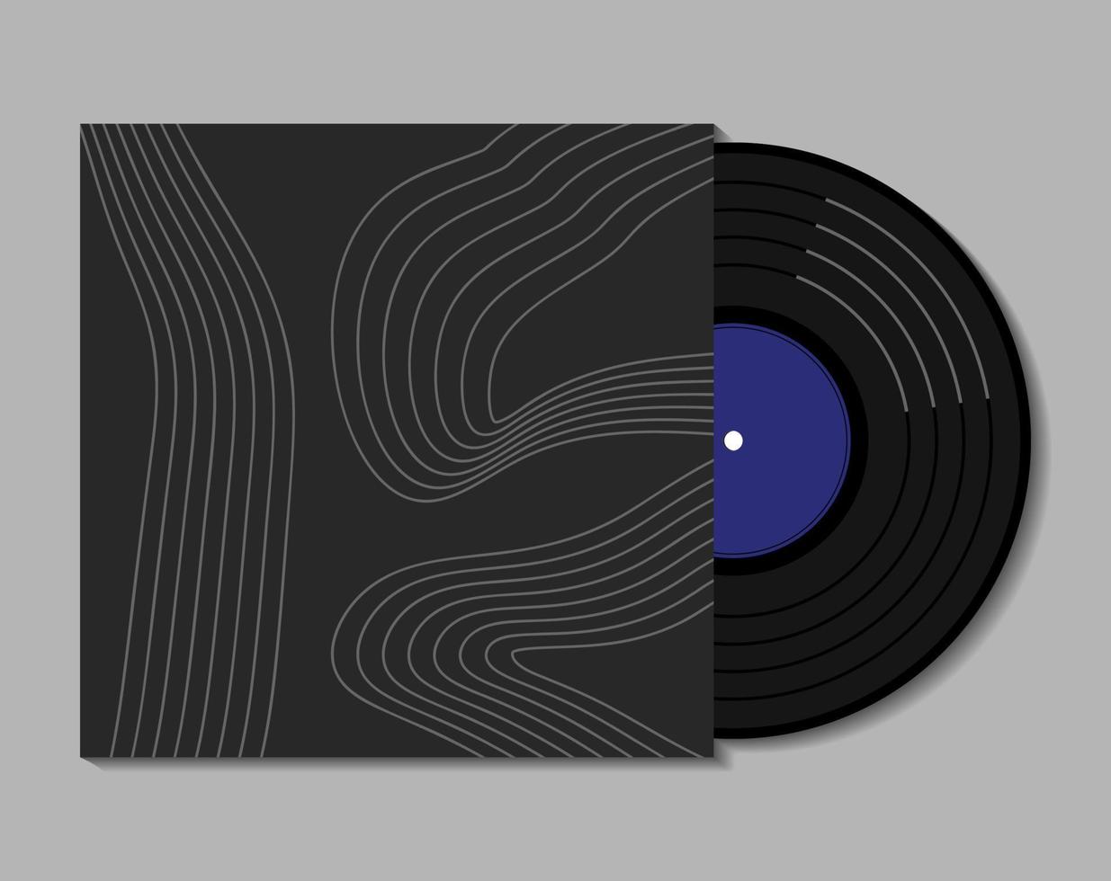 vinyl blauw Vermelding en hedendaags abstract album omslag. vector illustratie